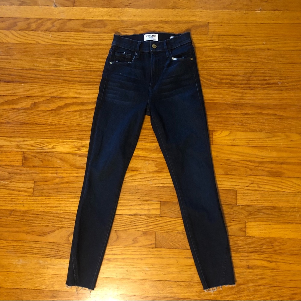 High rise skinny dark denim size 24